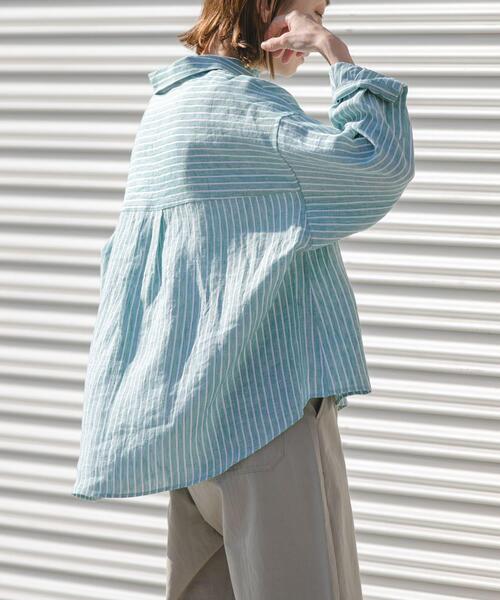 FORK&SPOON(フォークアンドスプーン)の「FORK&SPOON フレンチリネンクロップドワイドシャツ(シャツ/ブラウス・レディース・グリーン系その他/イエロー系その他・1)」の19枚目の写真