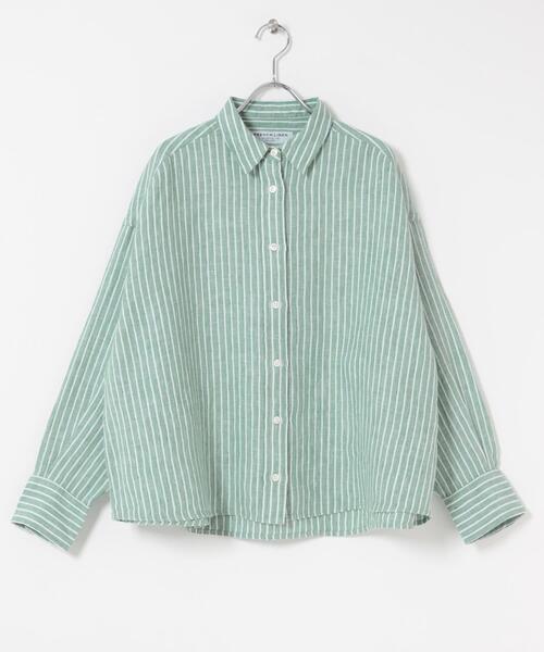 FORK&SPOON(フォークアンドスプーン)の「FORK&SPOON フレンチリネンクロップドワイドシャツ(シャツ/ブラウス・レディース・グリーン系その他/イエロー系その他・1)」の21枚目の写真