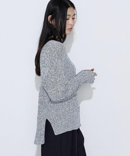 COMME CA(コムサ)の「和紙混杢ニット プルオーバー(ニット/セーター・レディース・ベージュ系その他/ネイビー・9号)」の8枚目の写真