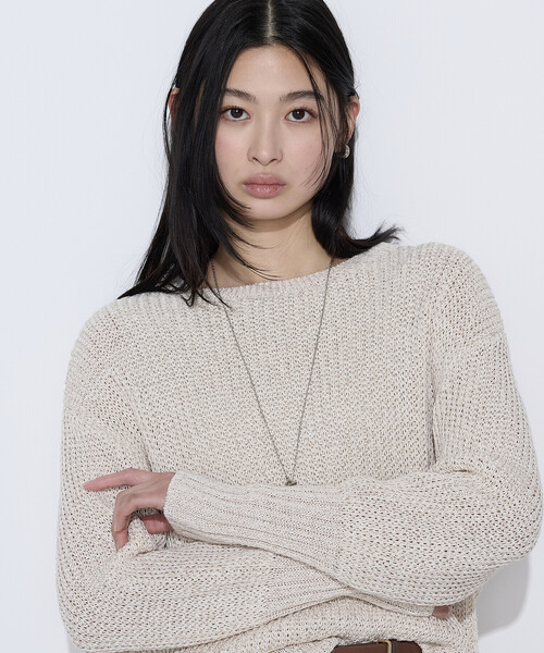 COMME CA(コムサ)の「和紙混杢ニット プルオーバー(ニット/セーター・レディース・ベージュ系その他/ネイビー・9号)」の12枚目の写真