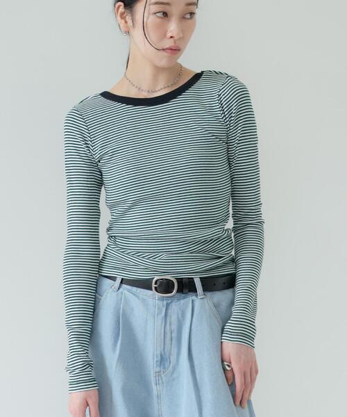 GALLEST(ギャレスト)の「【beautiful people】Miller double-front long T-shirt(Tシャツ/カットソー・レディース・ブラウン系その他3/ライトイエロー系3/ブラック/グリーン系その他4・38)」の5枚目の写真