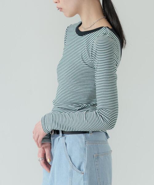 GALLEST(ギャレスト)の「【beautiful people】Miller double-front long T-shirt(Tシャツ/カットソー・レディース・ブラウン系その他3/ライトイエロー系3/ブラック/グリーン系その他4・38)」の6枚目の写真