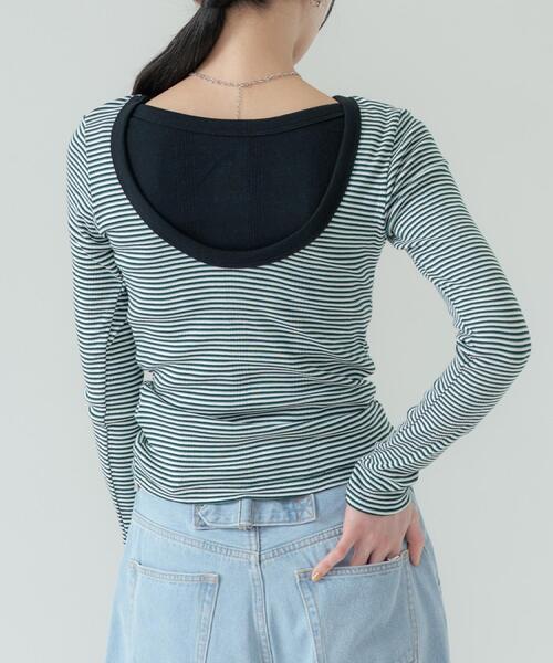 GALLEST(ギャレスト)の「【beautiful people】Miller double-front long T-shirt(Tシャツ/カットソー・レディース・ブラウン系その他3/ライトイエロー系3/ブラック/グリーン系その他4・38)」の7枚目の写真