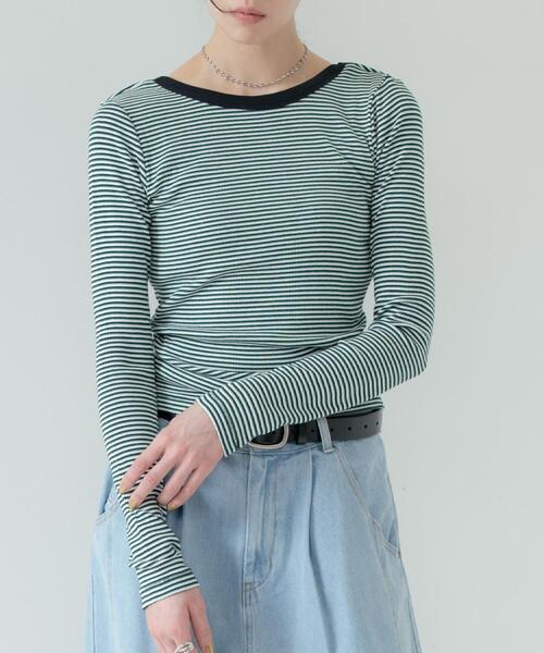 GALLEST(ギャレスト)の「【beautiful people】Miller double-front long T-shirt(Tシャツ/カットソー・レディース・ブラウン系その他3/ライトイエロー系3/ブラック/グリーン系その他4・38)」の8枚目の写真