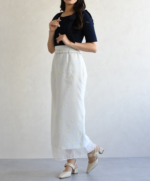 31 Sons de mode(トランテアン ソン ドゥ モード)の「2026春夏新作 ショルダーリボンニット(ニット/セーター・レディース・オフホワイト/イエロー/ネイビー/グリーン・フリ-)」の10枚目の写真