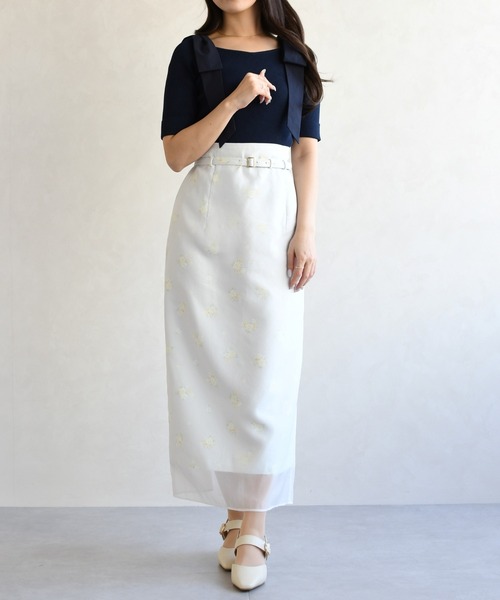 31 Sons de mode(トランテアン ソン ドゥ モード)の「2026春夏新作 ショルダーリボンニット(ニット/セーター・レディース・オフホワイト/イエロー/ネイビー/グリーン・フリ-)」の13枚目の写真