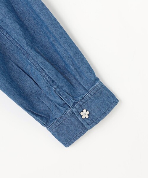 組曲（クミキョク）の「【150-160㎝】 フラワーボタンデニムジャケット（デニムジャケット・キッズ・ネイビー系・150/160）」の6枚目の写真