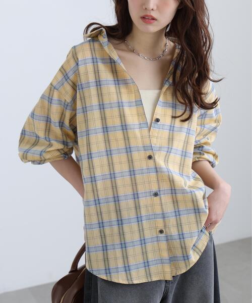 FREE'S MART(フリーズマート)の「◆シアーチェックシャツ(シャツ/ブラウス・レディース・ブラック系その他/イエロー系その他/ブラウン系その他・FREE)」の3枚目の写真
