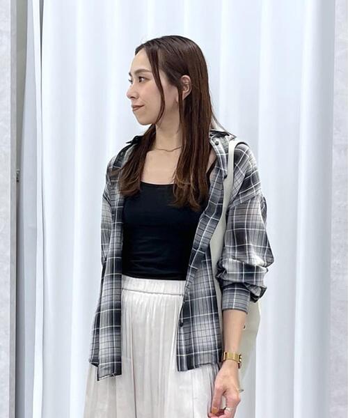 FREE'S MART(フリーズマート)の「◆シアーチェックシャツ(シャツ/ブラウス・レディース・ブラック系その他/イエロー系その他/ブラウン系その他・FREE)」の8枚目の写真