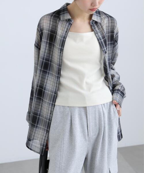 FREE'S MART(フリーズマート)の「◆シアーチェックシャツ(シャツ/ブラウス・レディース・ブラック系その他/イエロー系その他/ブラウン系その他・FREE)」の6枚目の写真