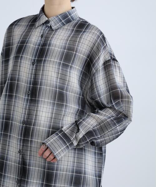 FREE'S MART(フリーズマート)の「◆シアーチェックシャツ(シャツ/ブラウス・レディース・ブラック系その他/イエロー系その他/ブラウン系その他・FREE)」の21枚目の写真