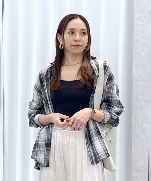 FREE'S MART(フリーズマート)の「◆シアーチェックシャツ(シャツ/ブラウス・レディース・ブラック系その他/イエロー系その他/ブラウン系その他・FREE)」の11枚目の写真