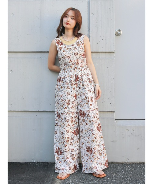 Ungrid(アングリッド)の「フラワープリントロンパース(つなぎ/オールインワン・レディース・ブルー/オフホワイト・MEDIUM/SMALL)」の20枚目の写真