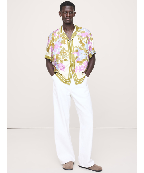 Banana Republic(バナナリパブリック)の「スタンダードフィット シルク リゾート シャツ(シャツ/ブラウス・メンズ・ラベンダー/バーガンディー・XL/M/S/L)」の8枚目の写真
