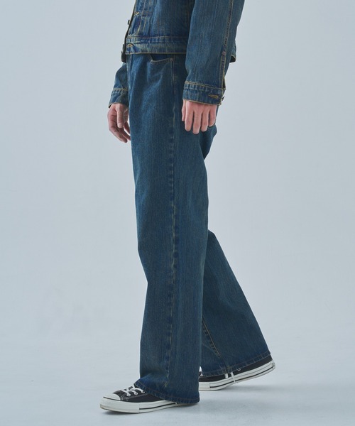 Noen(ノエン)の「オールドフェードワイドジーンズ(デニムパンツ・メンズ・インディゴブルー/ブラック・LARGE/MEDIUM/SMALL)」の13枚目の写真