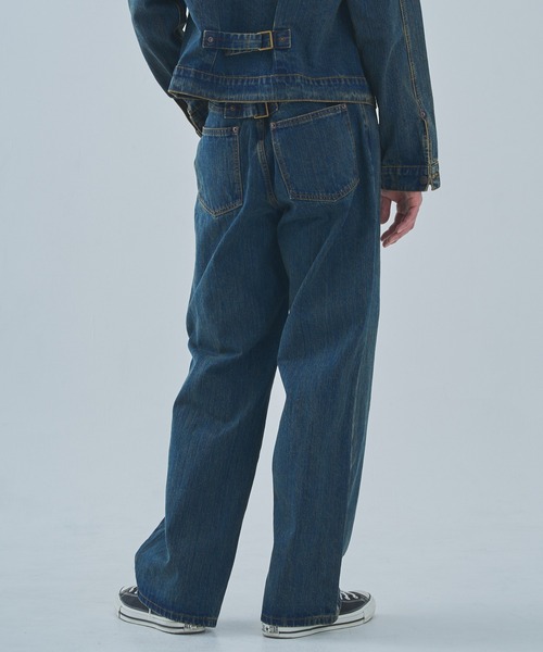 Noen(ノエン)の「オールドフェードワイドジーンズ(デニムパンツ・メンズ・インディゴブルー/ブラック・LARGE/MEDIUM/SMALL)」の15枚目の写真