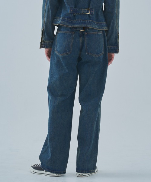 Noen(ノエン)の「オールドフェードワイドジーンズ(デニムパンツ・メンズ・インディゴブルー/ブラック・LARGE/MEDIUM/SMALL)」の16枚目の写真