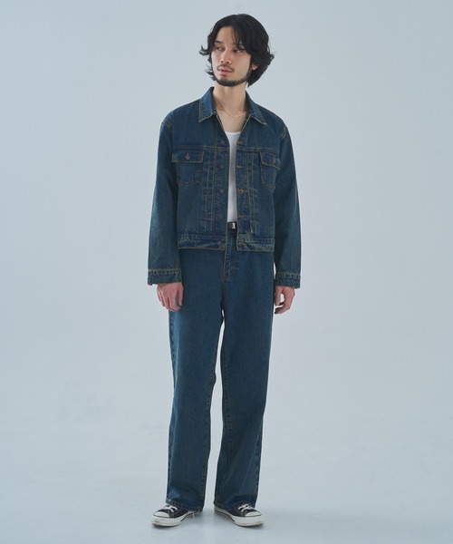 Noen(ノエン)の「オールドフェードワイドジーンズ(デニムパンツ・メンズ・インディゴブルー/ブラック・LARGE/MEDIUM/SMALL)」の17枚目の写真