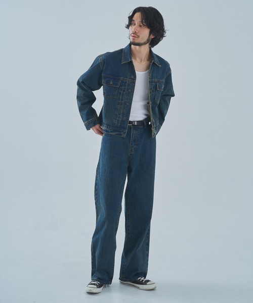 Noen(ノエン)の「オールドフェードワイドジーンズ(デニムパンツ・メンズ・インディゴブルー/ブラック・LARGE/MEDIUM/SMALL)」の18枚目の写真