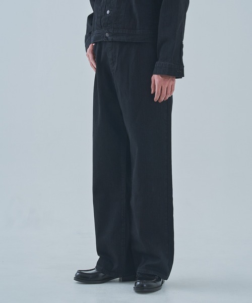 Noen(ノエン)の「オールドフェードワイドジーンズ(デニムパンツ・メンズ・インディゴブルー/ブラック・LARGE/MEDIUM/SMALL)」の7枚目の写真