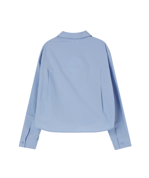 LAP（ラップ）の「ベーシッククロップシャツ AS7WB160（シャツ/ブラウス・レディース・スカイブルー/ピンク/ブルー/ブラウン・FREE）」の6枚目の写真