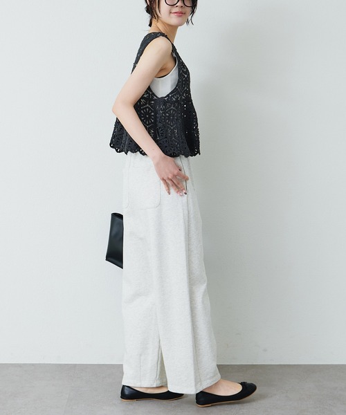 PUAL CE CIN（ピュアルセシン）の「かぎ針編み風ビスチェ（ベスト・レディース・チャコールグレー/オフホワイト・FREE）」の15枚目の写真