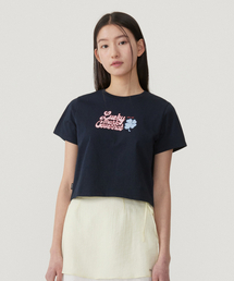 ウーマンラッキーマークTシャツネイビー