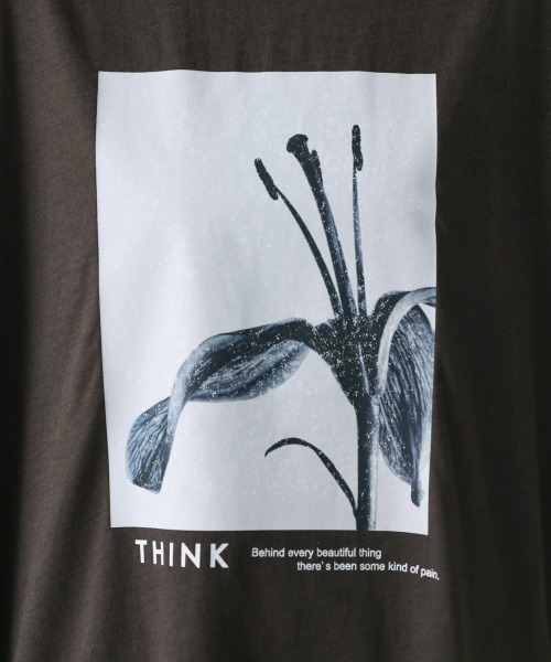 Bou Jeloud(ブージュルード)の「異素材プリントチュニック(Tシャツ/カットソー・レディース・チャコールグレー/カーキ・FREE)」の19枚目の写真