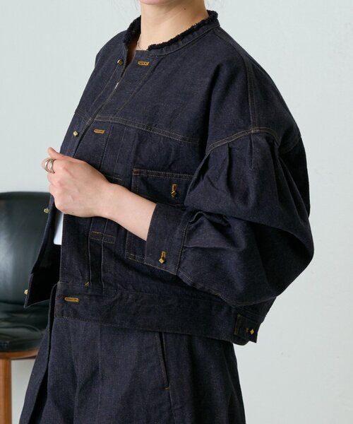 LIVETART(リヴェタート)の「変形Gジャン《15 quinze》(ベスト・レディース・インディゴブルー・FREE)」の2枚目の写真