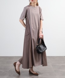 A.N.L（エーエヌエル　レーベル）の「A.N.L 脇切替えカーゴポケットワンピース 半袖（ワンピース）」