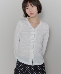 アシンメトリーシャーリングシアートップス