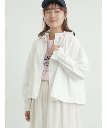 Samansa Mos2（サマンサ モスモス）の「フリル襟ジャケット（ノーカラージャケット）」