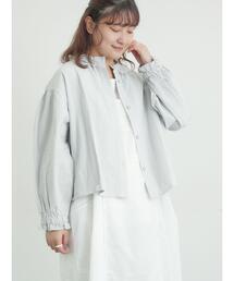 Samansa Mos2（サマンサ モスモス）の「フリル襟ジャケット（ノーカラージャケット）」