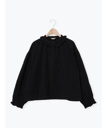 Samansa Mos2（サマンサ モスモス）の「フリル襟ジャケット（ノーカラージャケット）」