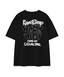 レタリングポンテレタリング半袖Tシャツブラック