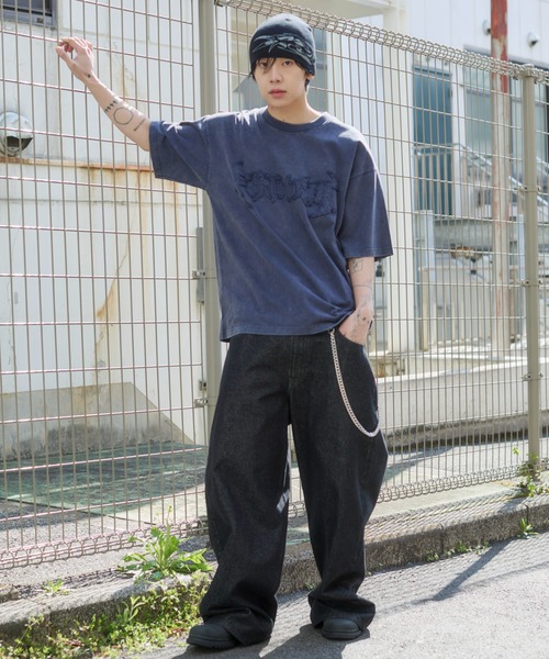 WEGO(ウィゴー)の「WEGO/【26年春夏新作】ブリーチダメージアップリケT(Tシャツ/カットソー・メンズ・ピンク/ブラウン/ブラック系その他/グレー/その他1/ネイビー・MEDIUM/LARGE)」の14枚目の写真
