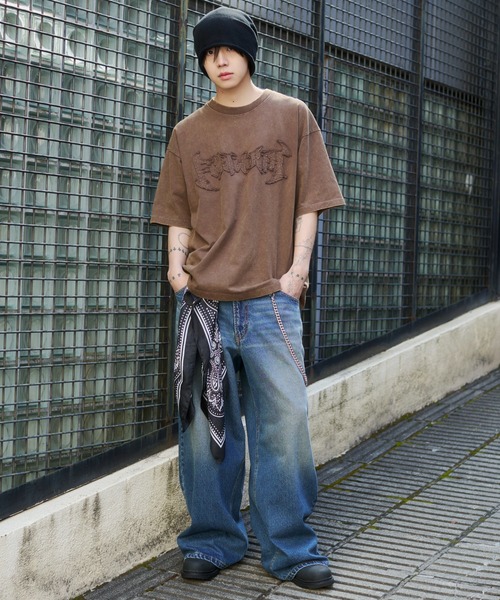 WEGO(ウィゴー)の「WEGO/【26年春夏新作】ブリーチダメージアップリケT(Tシャツ/カットソー・メンズ・ピンク/ブラウン/ブラック系その他/グレー/その他1/ネイビー・MEDIUM/LARGE)」の13枚目の写真