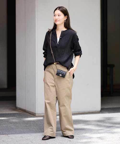 FRAMeWORK(フレームワーク)の「≪WEB限定 / 追加≫OVER SIZED CHINO パンツ 3(チノパンツ・レディース・ブラウン/ホワイト/ベージュ・40/38/36)」の8枚目の写真