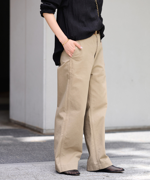 FRAMeWORK(フレームワーク)の「≪WEB限定 / 追加≫OVER SIZED CHINO パンツ 3(チノパンツ・レディース・ブラウン/ホワイト/ベージュ・40/38/36)」の9枚目の写真