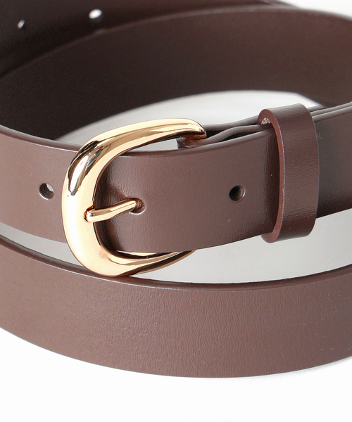 SLOBE IENA（スローブイエナ）の「SLOBE ラウンドバックル太ベルト（ベルト・レディース・ブラウン/ブラック・FREE）」の7枚目の写真