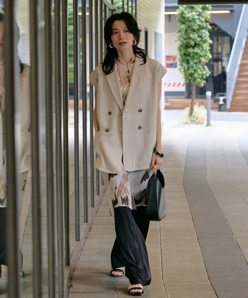 qualite(カリテ)の「【セットアップ対応】メッシュジャケット/春服/夏服/オフィスカジュアル(テーラードジャケット・レディース・ライトベージュ・フリー)」の21枚目の写真