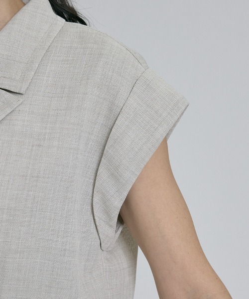 qualite(カリテ)の「【セットアップ対応】メッシュジャケット(テーラードジャケット・レディース・ライトベージュ・フリー)」の15枚目の写真