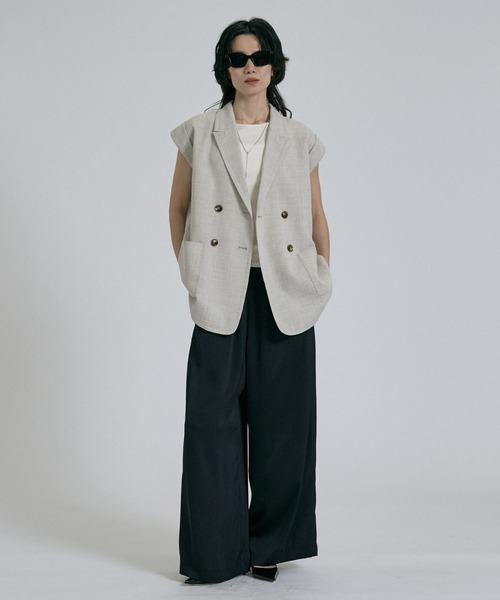 qualite(カリテ)の「【セットアップ対応】メッシュジャケット(テーラードジャケット・レディース・ライトベージュ・フリー)」の5枚目の写真