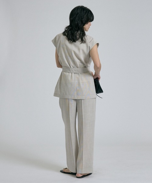 qualite(カリテ)の「【セットアップ対応】メッシュジャケット(テーラードジャケット・レディース・ライトベージュ・フリー)」の3枚目の写真