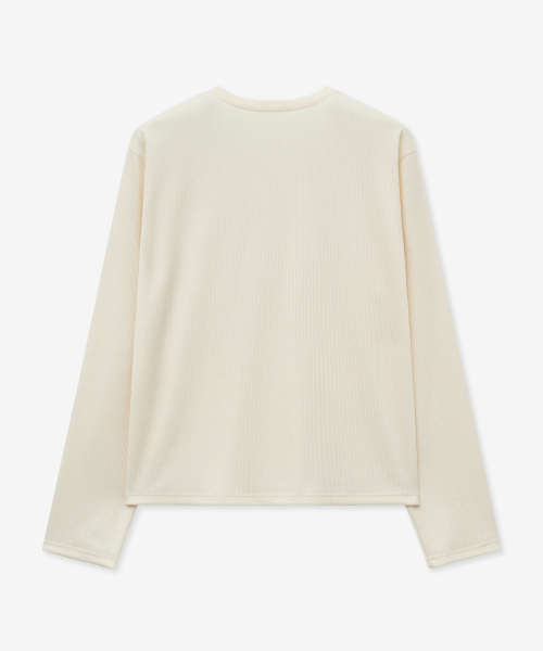 MINAV（ミナブ）の「リブクロップロングスリーブ [アイボリー]（Tシャツ/カットソー・メンズ・その他・MEDIUM/LARGE/X-LARGE）」の2枚目の写真
