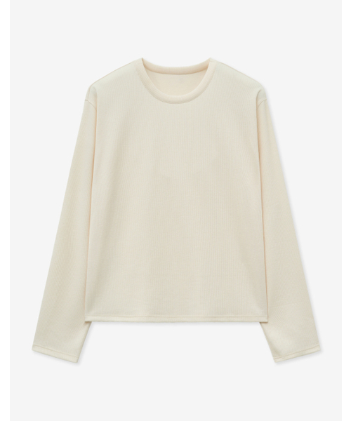 MINAV（ミナブ）の「リブクロップロングスリーブ [アイボリー]（Tシャツ/カットソー・メンズ・その他・MEDIUM/LARGE/X-LARGE）」の3枚目の写真