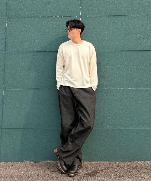 MINAV（ミナブ）の「リブクロップロングスリーブ [アイボリー]（Tシャツ/カットソー・メンズ・その他・MEDIUM/LARGE/X-LARGE）」の4枚目の写真