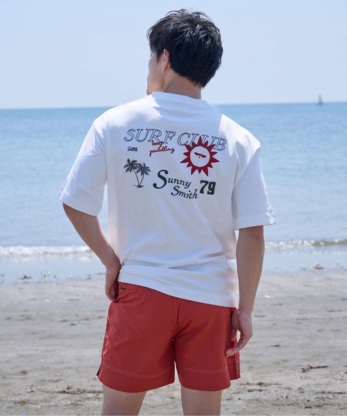 Sunny Smith(サニースミス)の「SURF CLUB 両面刺繍Tシャツ(Tシャツ/カットソー・メンズ・アッシュグレー/スミクロ/ホワイト・MEDIUM/LARGE)」の1枚目の写真