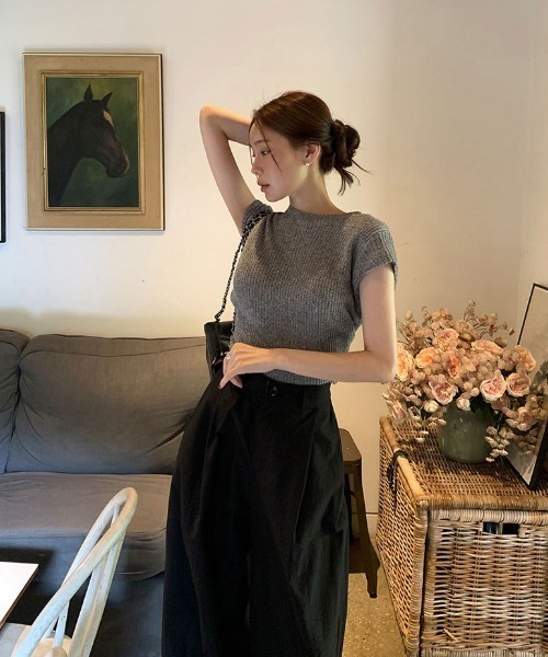 FAVORITO(ファヴォリート)の「バックリボンニットトップス(ニット/セーター・レディース・ブラック/グレー・F)」の21枚目の写真