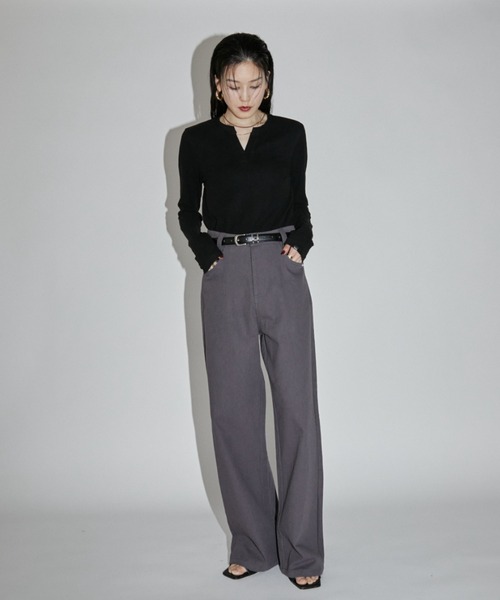 VION(ヴィオン)の「マルチフィットツイルストレートパンツ / Multi Fit Twill Straight Pants(その他パンツ・レディース・グレー/ブラック/アイボリー・MT/ST/M/S)」の5枚目の写真